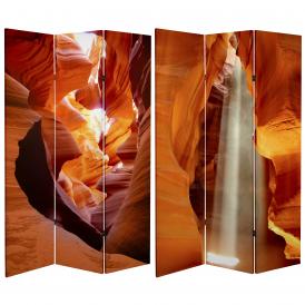6 ft. Tall Double Sided Painted Desert Canvas Room Divider