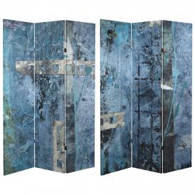 6 ft. Tall Double Sided Blue Dream Canvas Room Divider