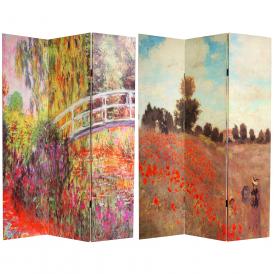 6 ft. Tall Works of Monet Canvas Room Divider