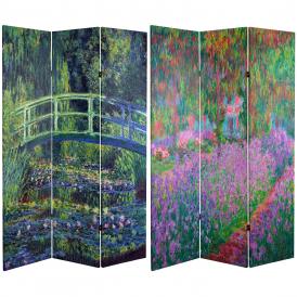 6 ft. Tall Works of Monet Canvas Room Divider - Water Lily/Garden