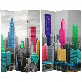 6 ft. Tall Colorful New York Scene Room Divider