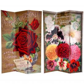6 ft. Tall Flower Seeds Canvas Room Divider - Roses