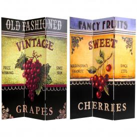 6 ft. Tall Grapes and Cherries Canvas Room Divider