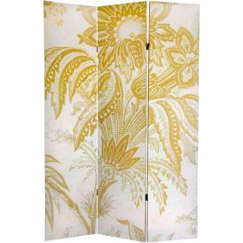 6 ft. Tall Gold Toile Double Sided Room Divider