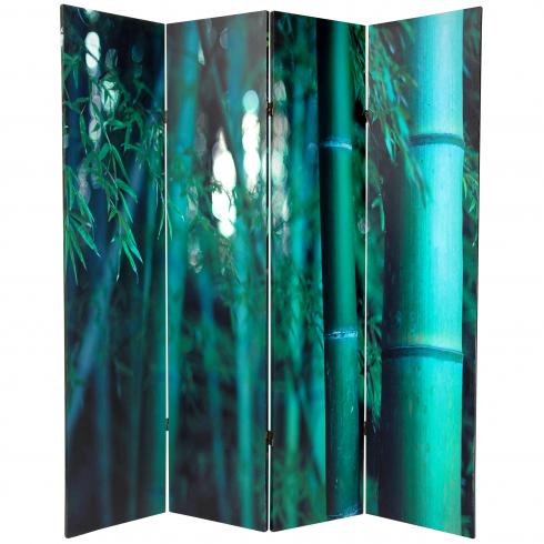 6 ft. Tall Double Sided Bamboo Tree Canvas Room Divider