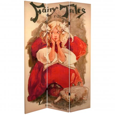 6 ft. Tall Double Sided Fairy Tale Canvas Room Divider