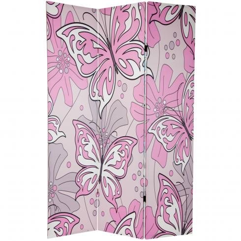 6 ft. Tall Double Sided Butterflies Room Divider