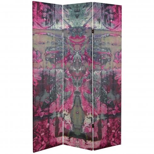 6 ft. Tall Double Sided Pink Cosmic Debris Canvas Room Divider