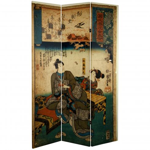 6 ft. Tall Japanese Figures Room Divider