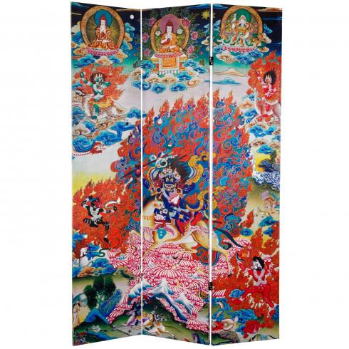 6 ft. Tall Palden Lhamo Double Sided Canvas Room Divider