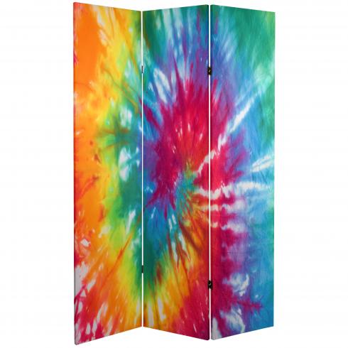 6 ft. Tall Tie Dye Canvas Room Divider
