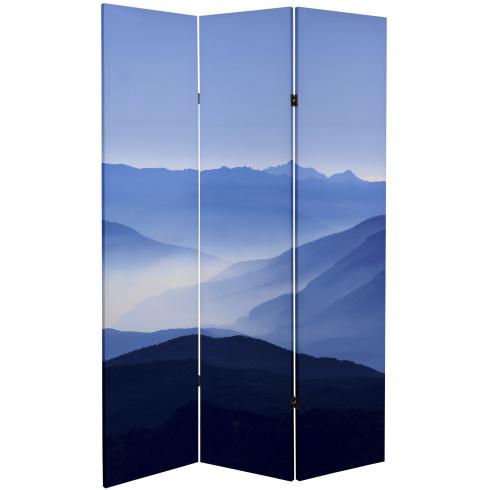 6 ft. Tall Double Sided Misty Mountain Canvas Room Divider