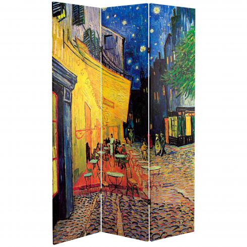 6 ft. Tall Works of Van Gogh Room Divider - Cafe Terrace/View of Arles