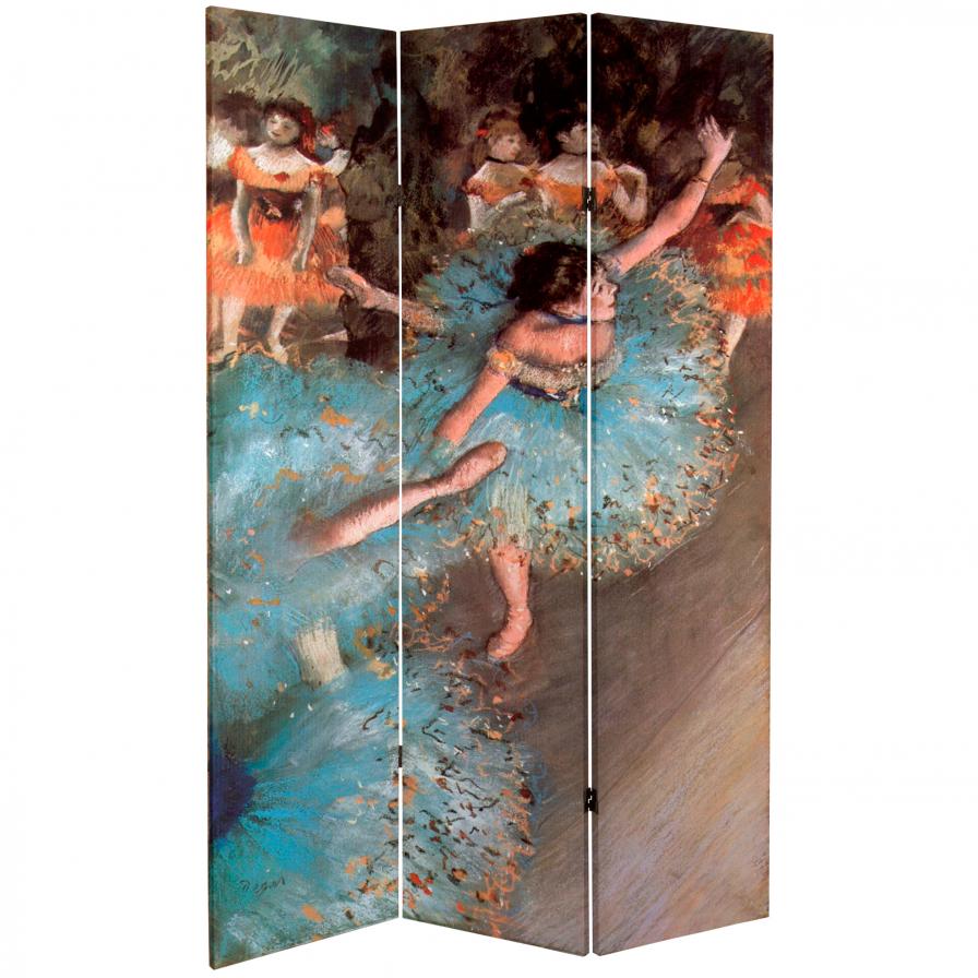 6 ft. Tall Double Sided Works of Degas Canvas Room Divider - Arabesque