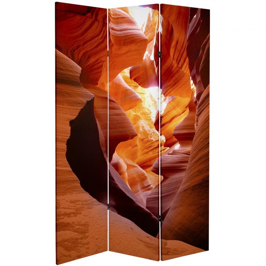 6 ft. Tall Double Sided Painted Desert Canvas Room Divider