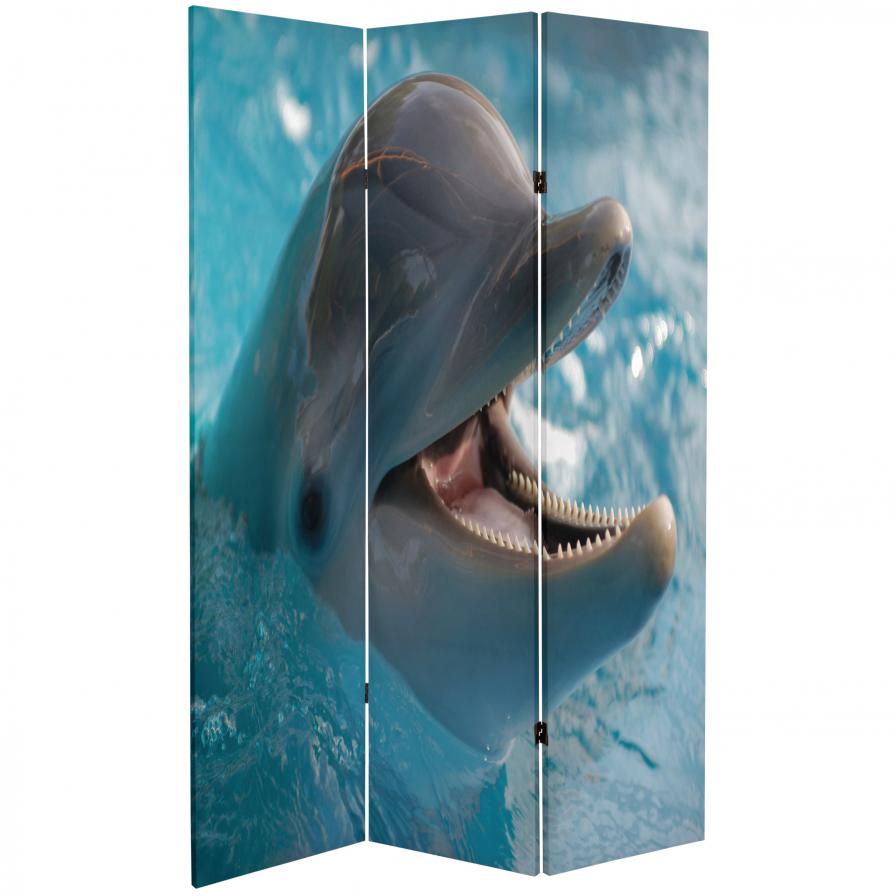 6 ft. Tall Double Sided Dolphin and Clownfish Room Divider