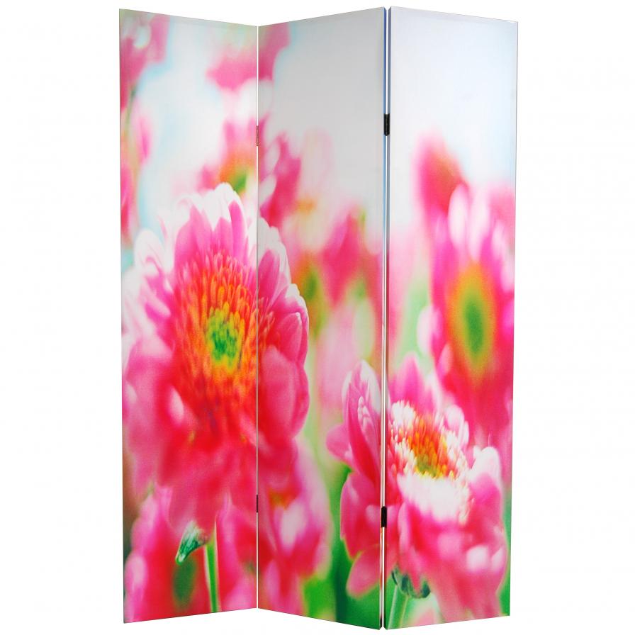 6 ft. Tall Double Sided Summer Flowers Canvas Room Divider 6 ft. Tall Double Sided Summer Flowers Canvas Room Divider