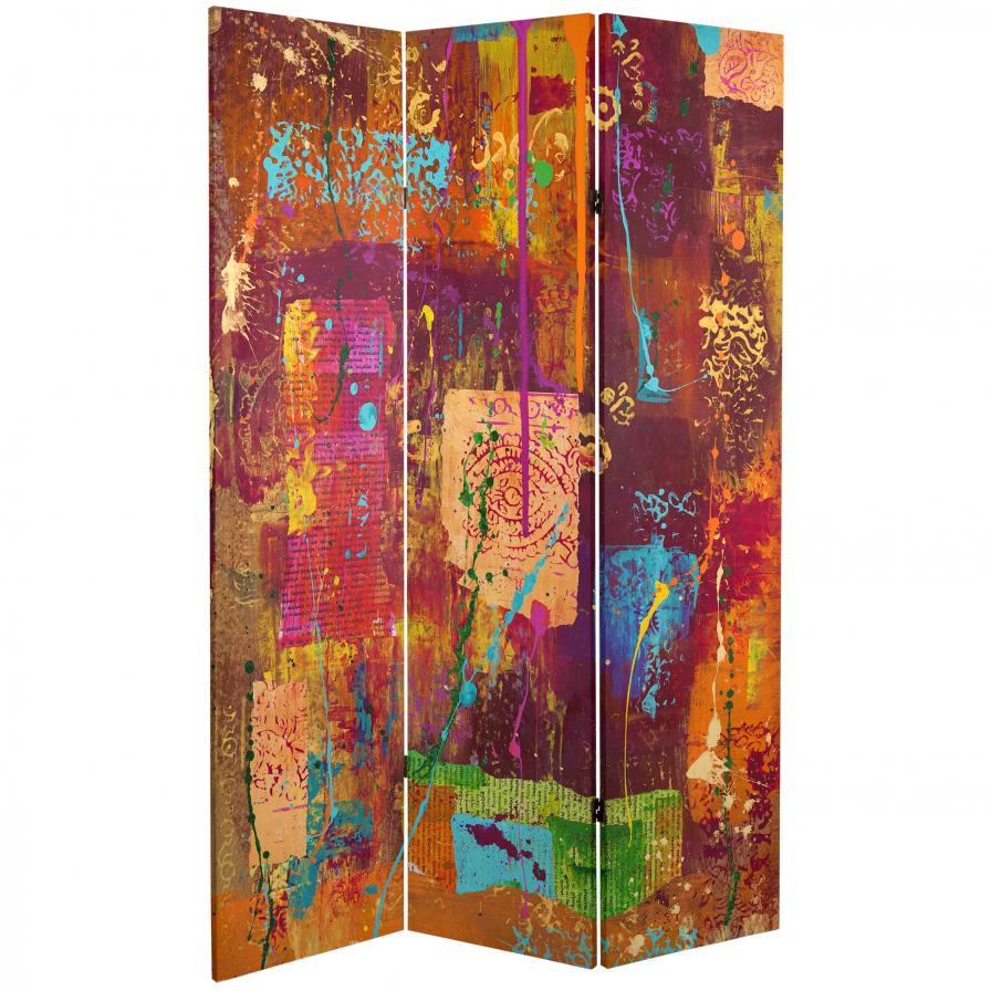 6 ft. Tall India Double Sided Canvas Room Divider