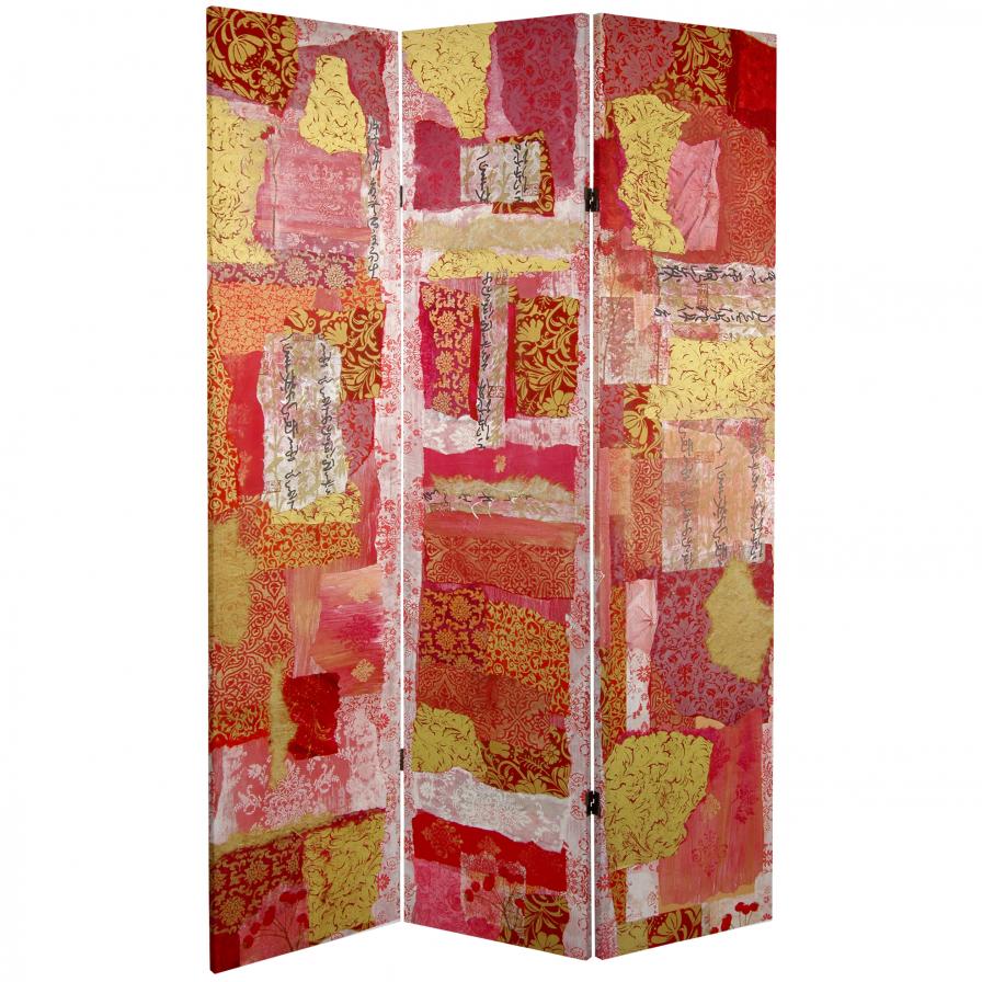 6 ft. Tall Avant-Garde Collage Canvas Room Divider