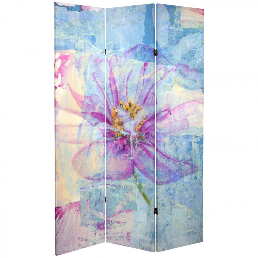 6 ft. Tall Double Sided Love Blossom Canvas Room Divider