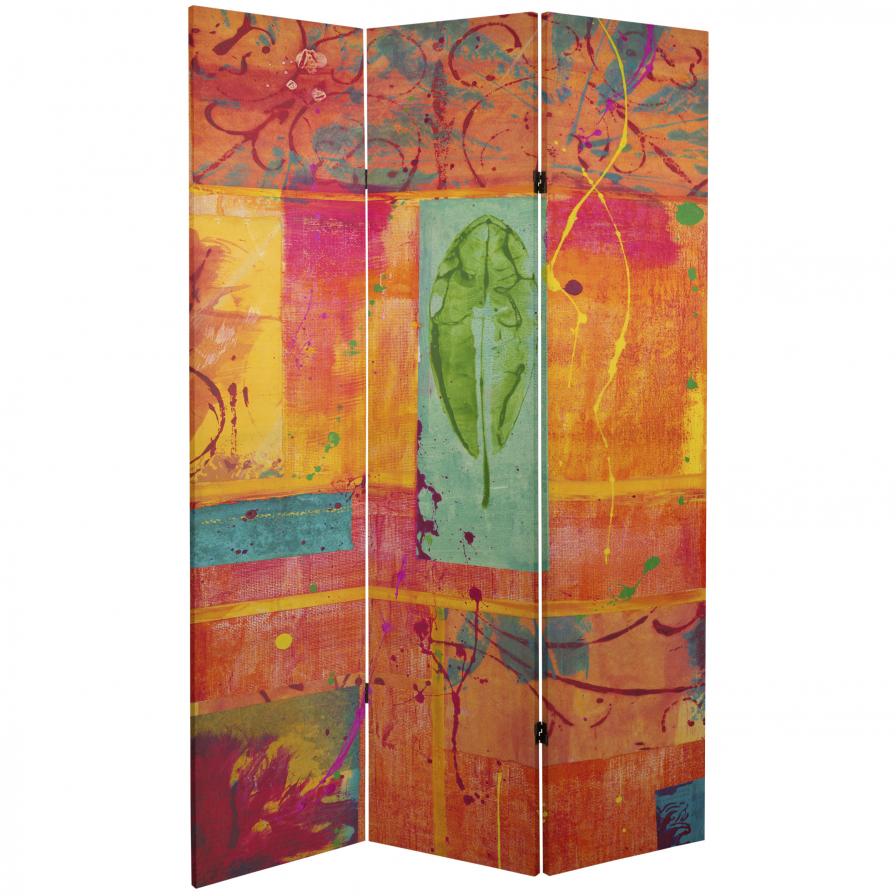 6 ft. Tall Double Sided Tangerine Dream Canvas Room Divider