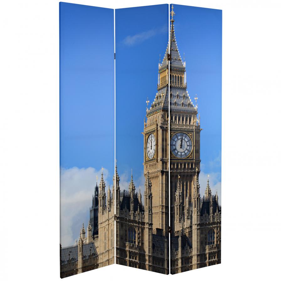 6 ft. Tall London Room Divider - Big Ben/Phone Booths