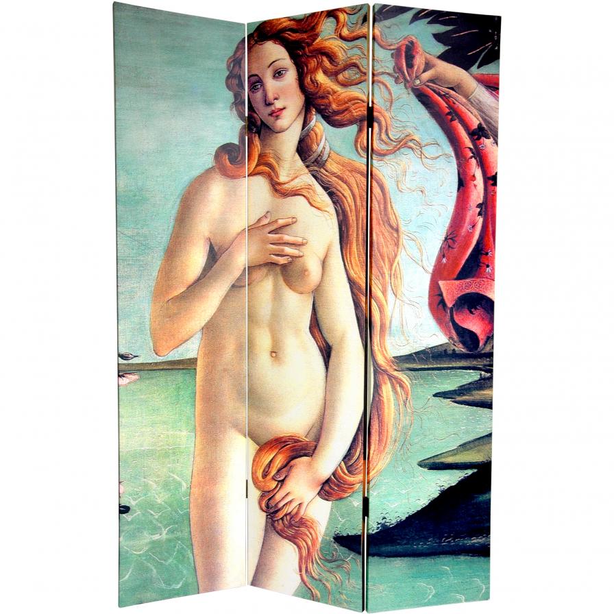 6 ft. Tall Double Sided Mona Lisa and Botticelli Room Divider