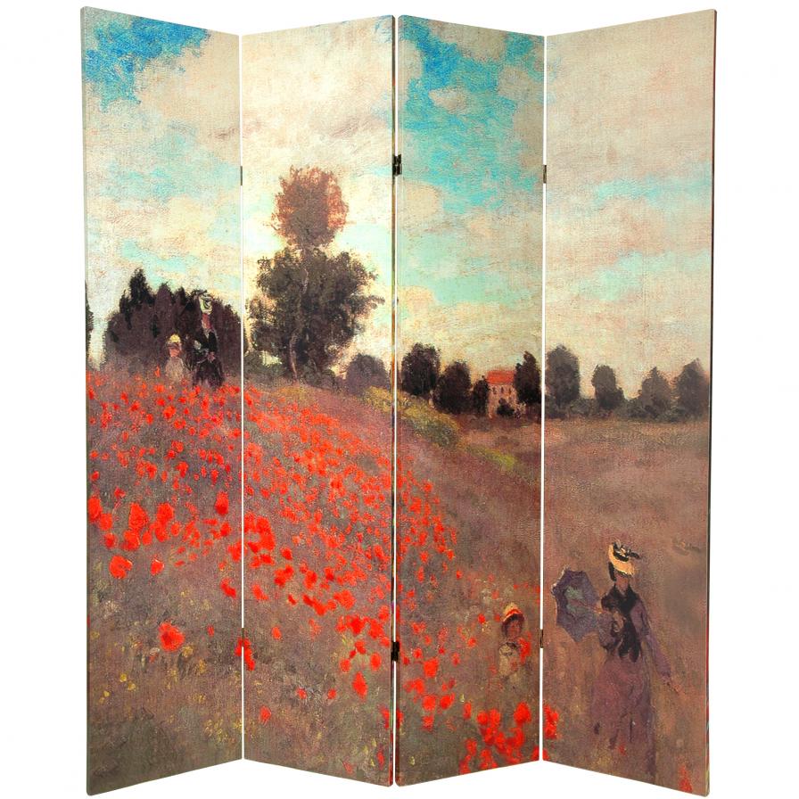 6 ft. Tall Double Sided Works of Monet Canvas Room Divider