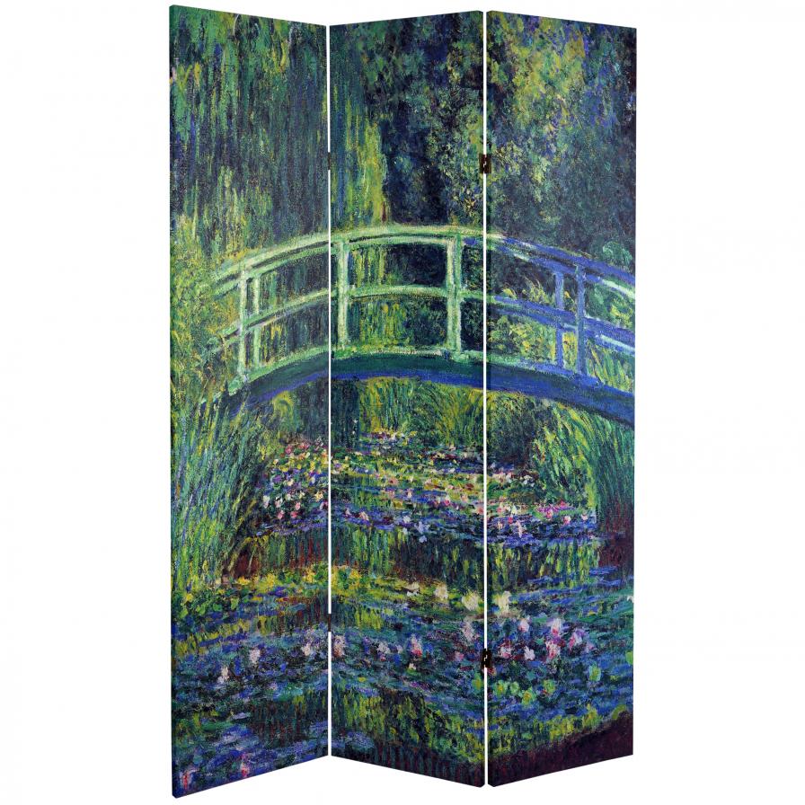 6 ft. Tall Works of Monet Canvas Room Divider - Water Lily/Garden