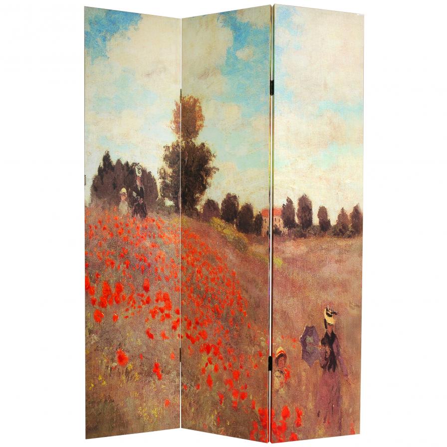 6 ft. Tall Works of Monet Canvas Room Divider