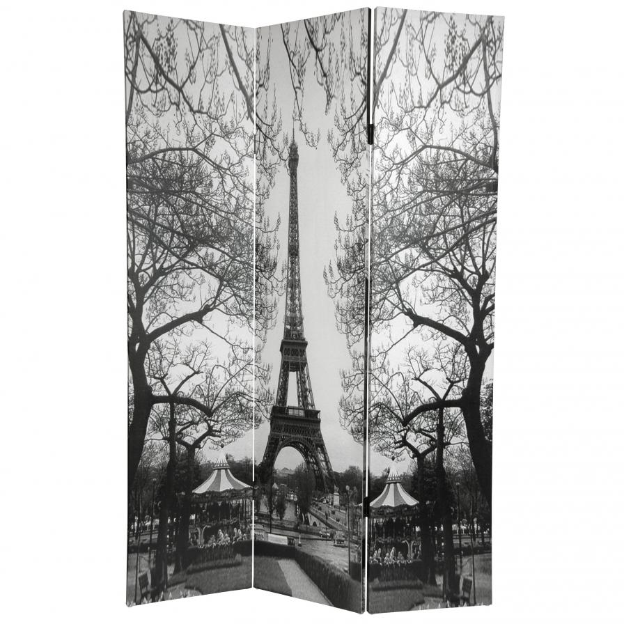 6 ft. Tall Paris Room Divider - Eiffel Tower/Arc de Triomphe