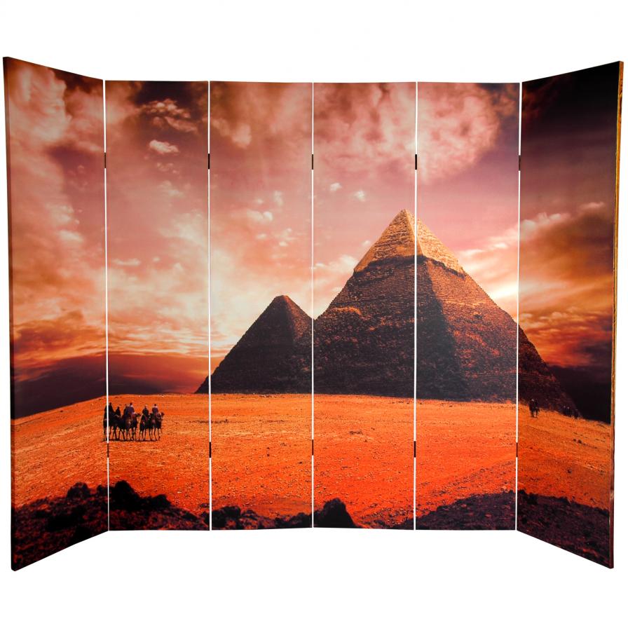 6 ft. Tall Egyptian Pyramid Canvas Room Divider