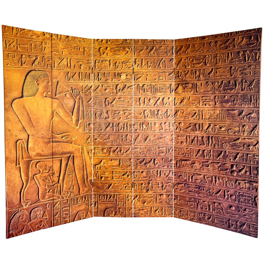 6 ft. Tall Egyptian Pyramid Canvas Room Divider