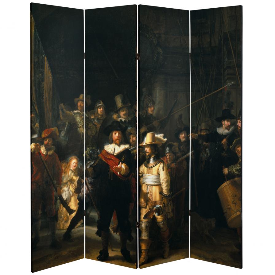 6 ft. Tall Double Sided Works of Rembrandt Canvas Room Divider