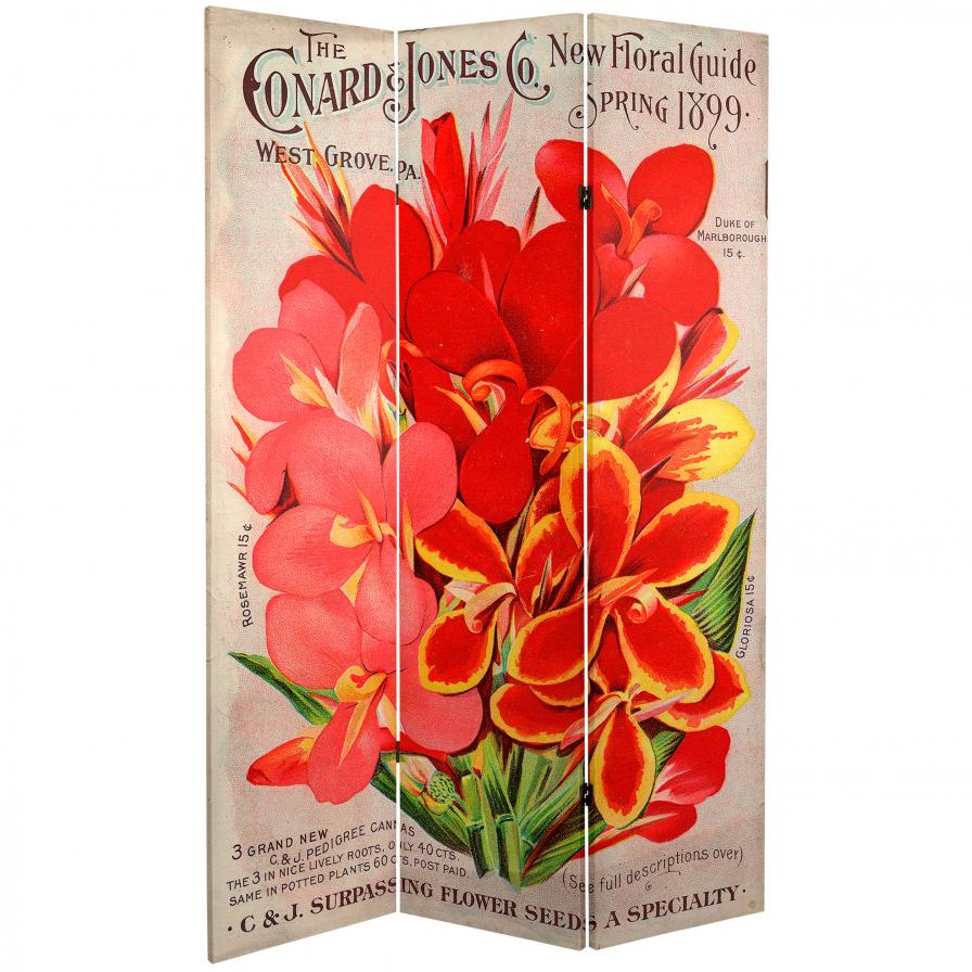 6 ft. Tall Double Sided Flower Seeds Canvas Room Divider - Pansies 6 ft. Tall Double Sided Flower Seeds Canvas Room Divider - Pansies