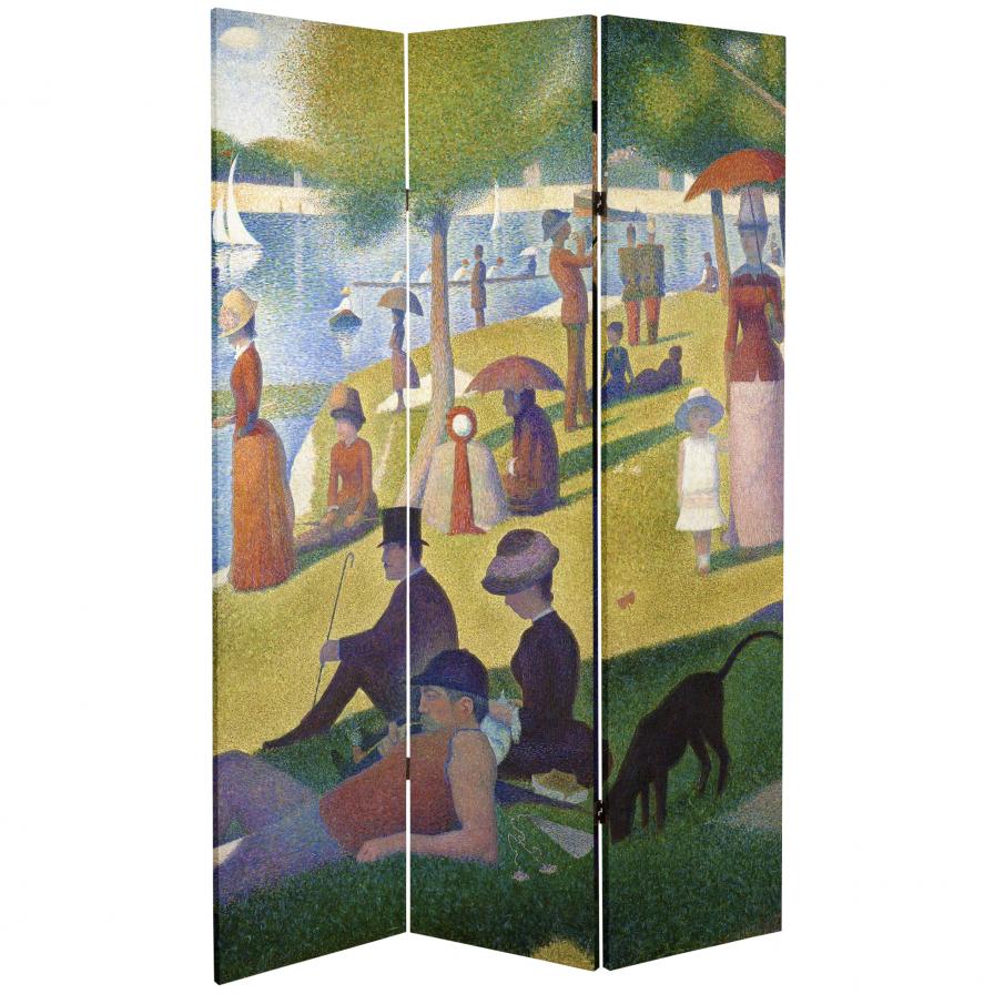 6 ft. Tall Double Sided Works of Seurat Canvas Room Divider 6 ft. Tall Double Sided Works of Seurat Canvas Room Divider