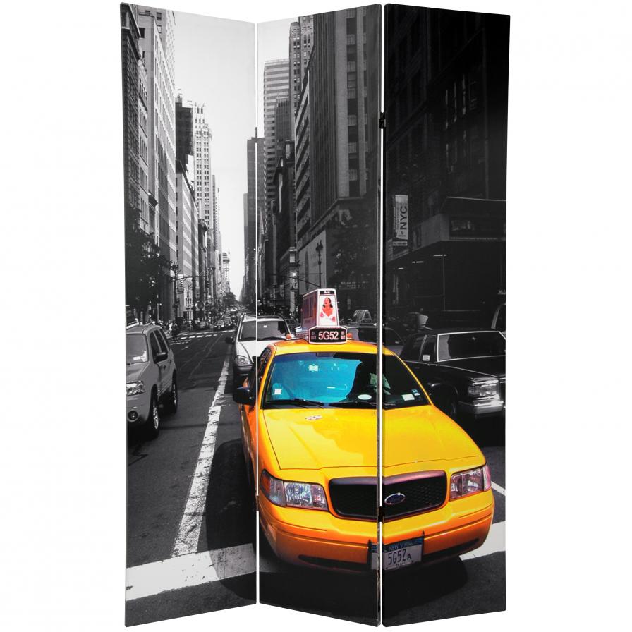 6 ft. Tall Double Sided New York Taxi Room Divider