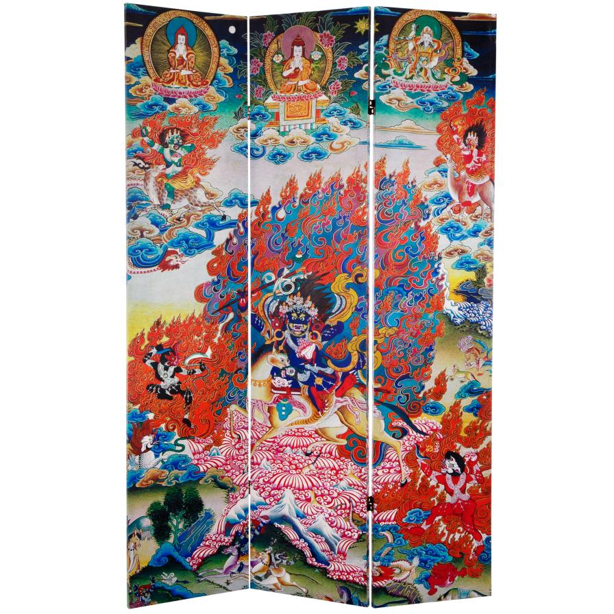6 ft. Tall Palden Lhamo Double Sided Canvas Room Divider