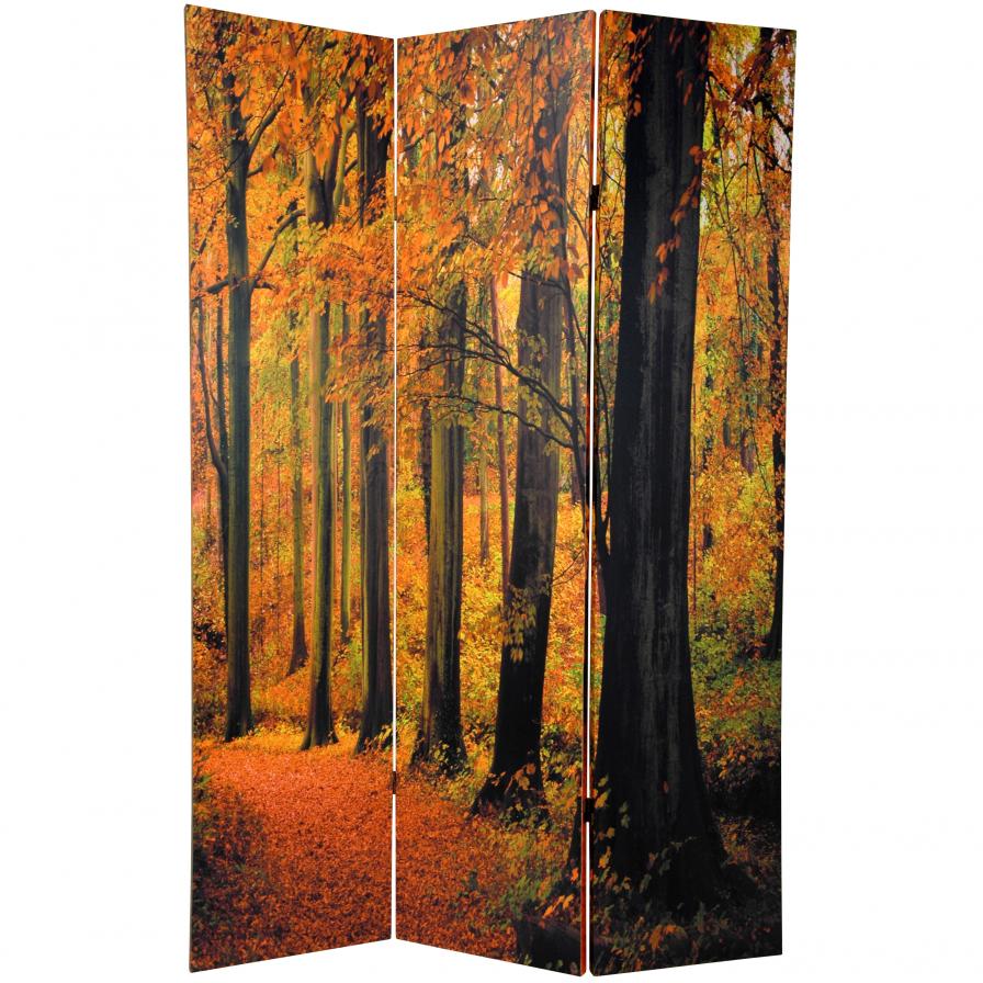 6 ft. Tall Double Sided Autumn Trees Room Divider