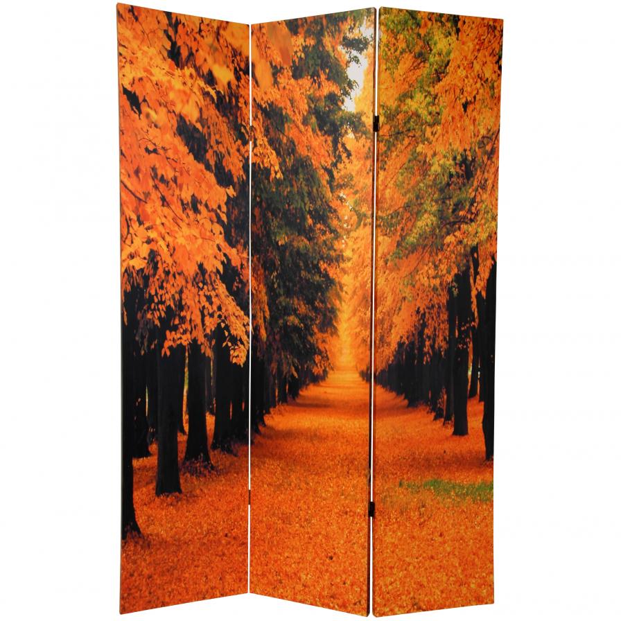 6 ft. Tall Double Sided Autumn Trees Room Divider