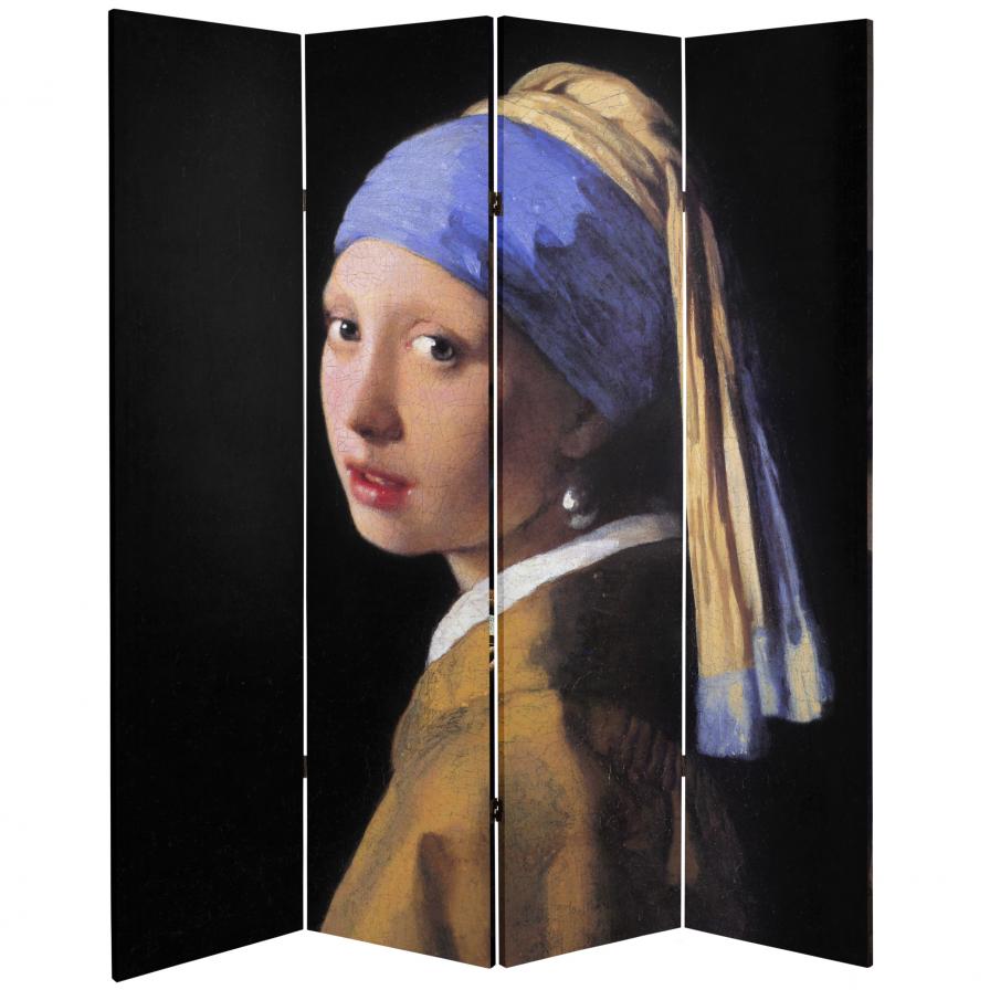 6 ft. Tall Double Sided Works of Vermeer Canvas Room Divider