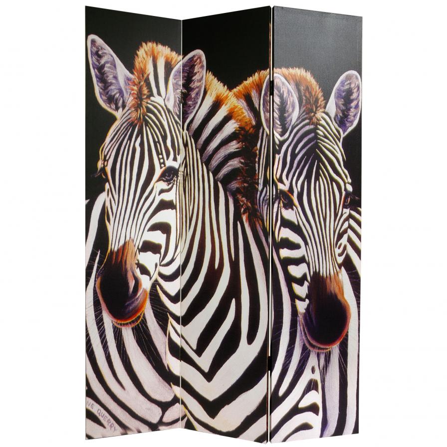 6 ft. Tall Elephant and Zebra Canvas Room Divider