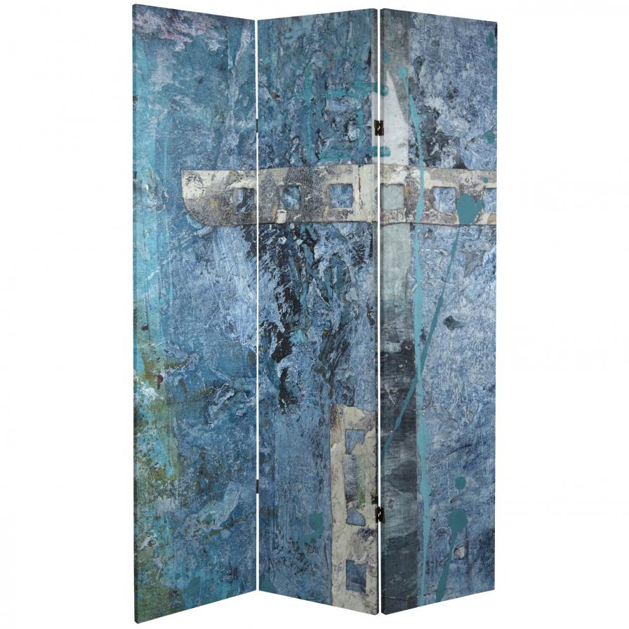 6 ft. Tall Double Sided Blue Dream Canvas Room Divider