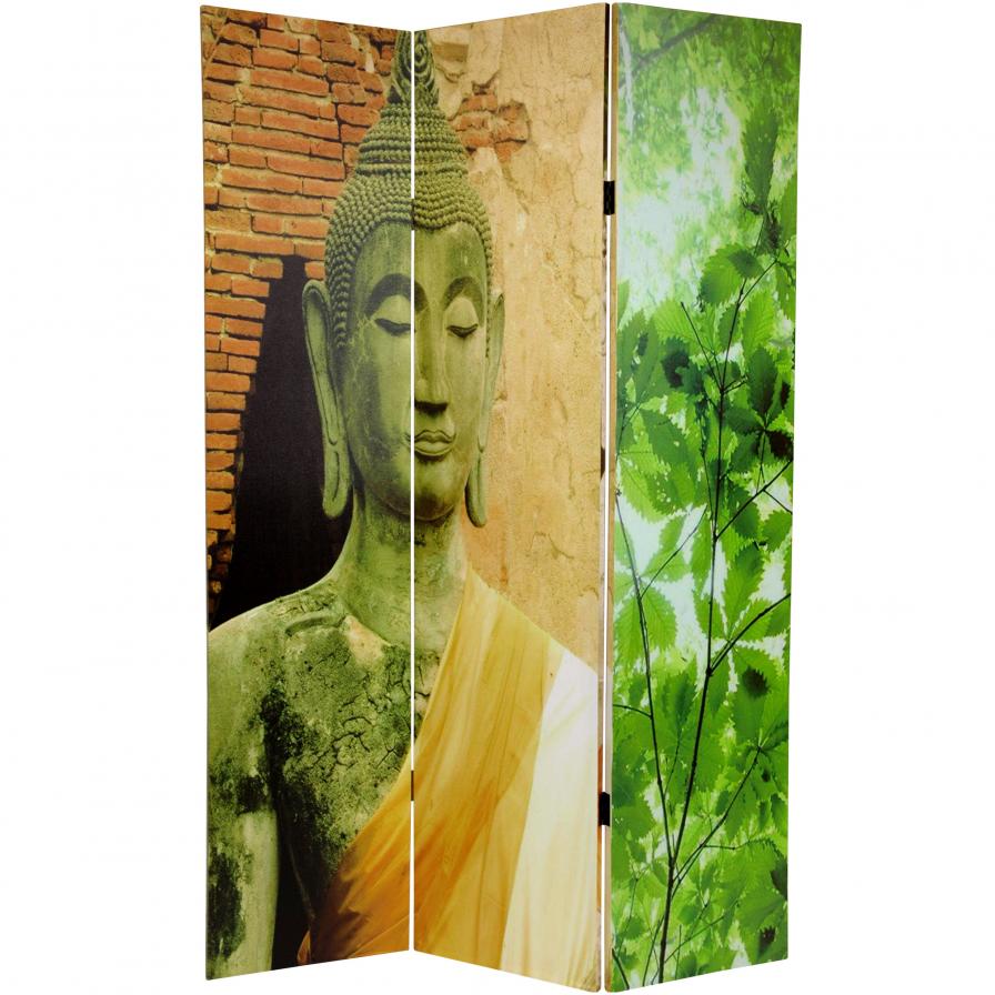 6 ft. Tall Draped Buddha Double Sided Room Divider