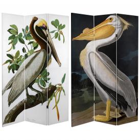 6 ft. Tall Double Sided Audubon Pelican Canvas Room Divider