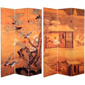 6 ft. Tall Chinese Landscapes Canvas Room Divider