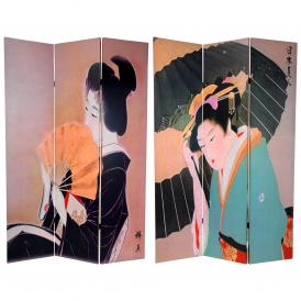 6 ft. Tall Double Sided Geisha Room Divider