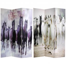 6 ft. Tall Horses Canvas Room Divider