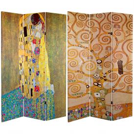 6 ft. Tall Works of Klimt Room Divider - The Kiss/Tree of Life