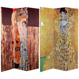 6 ft. Tall Works of Klimt Room Divider - Bloch-Bauer/Three Ages of Woman